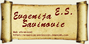 Evgenija Savinović vizit kartica